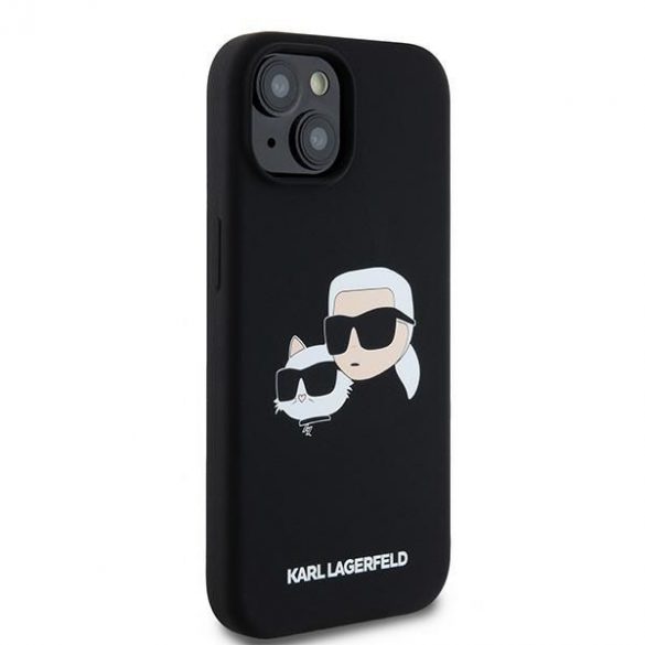 Karl Lagerfeld KLHMP15SSKCHPPLK iPhone 15 / 14 / 13 6.1" carcasă rigidă/neagră Silicon Karl & Choupette MagSafe