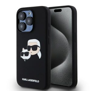 Karl Lagerfeld KLHMP15LSKCHPPLK iPhone 15 Pro 6.1" carcasă rigidă/neagră Silicon Karl & Choupette MagSafe