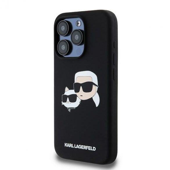 Karl Lagerfeld KLHMP15LSKCHPPLK iPhone 15 Pro 6.1" carcasă rigidă/neagră Silicon Karl & Choupette MagSafe