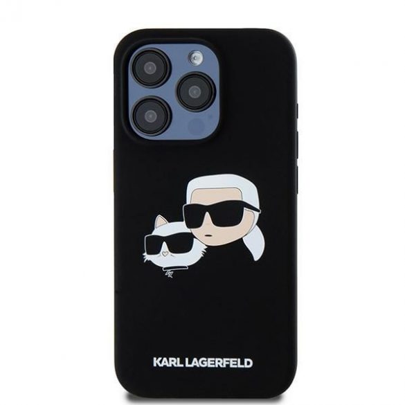 Karl Lagerfeld KLHMP15LSKCHPPLK iPhone 15 Pro 6.1" carcasă rigidă/neagră Silicon Karl & Choupette MagSafe