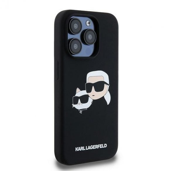 Karl Lagerfeld KLHMP15LSKCHPPLK iPhone 15 Pro 6.1" carcasă rigidă/neagră Silicon Karl & Choupette MagSafe