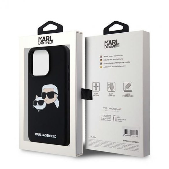 Karl Lagerfeld KLHMP15LSKCHPPLK iPhone 15 Pro 6.1" carcasă rigidă/neagră Silicon Karl & Choupette MagSafe