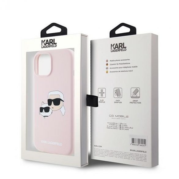 Karl Lagerfeld KLHMP15SSKCHPPLP iPhone 15 / 14 / 13 6.1" rożowy/roz hardcase Silicon Karl & Choupette MagSafe