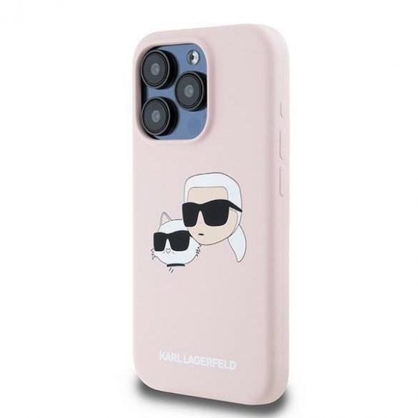 Karl Lagerfeld KLHMP15LSKCHPPLP iPhone 15 Pro 6.1" husă rigidă rożowy/roz Silicon Karl & Choupette MagSafe