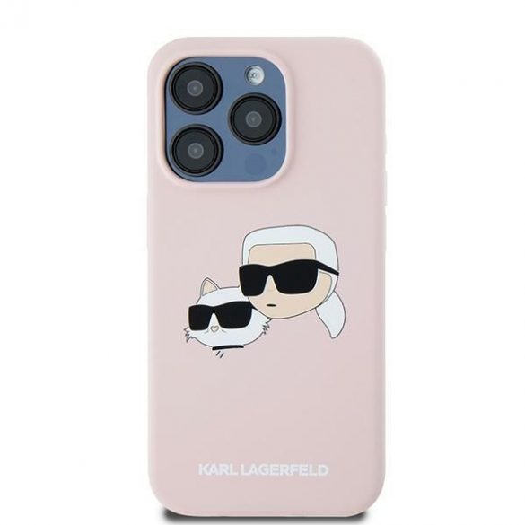 Karl Lagerfeld KLHMP15LSKCHPPLP iPhone 15 Pro 6.1" husă rigidă rożowy/roz Silicon Karl & Choupette MagSafe