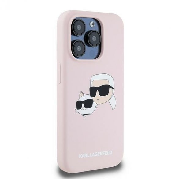 Karl Lagerfeld KLHMP15LSKCHPPLP iPhone 15 Pro 6.1" husă rigidă rożowy/roz Silicon Karl & Choupette MagSafe