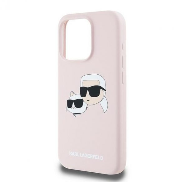 Karl Lagerfeld KLHMP15LSKCHPPLP iPhone 15 Pro 6.1" husă rigidă rożowy/roz Silicon Karl & Choupette MagSafe