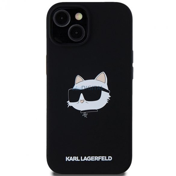 Karl Lagerfeld KLHMP15SSCHPPLK iPhone 15 / 14 / 13 6.1" carcasă rigidă/neagră Silicon Choupette Head MagSafe