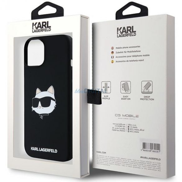 Karl Lagerfeld KLHMP15SSCHPPLK iPhone 15 / 14 / 13 6.1" carcasă rigidă/neagră Silicon Choupette Head MagSafe