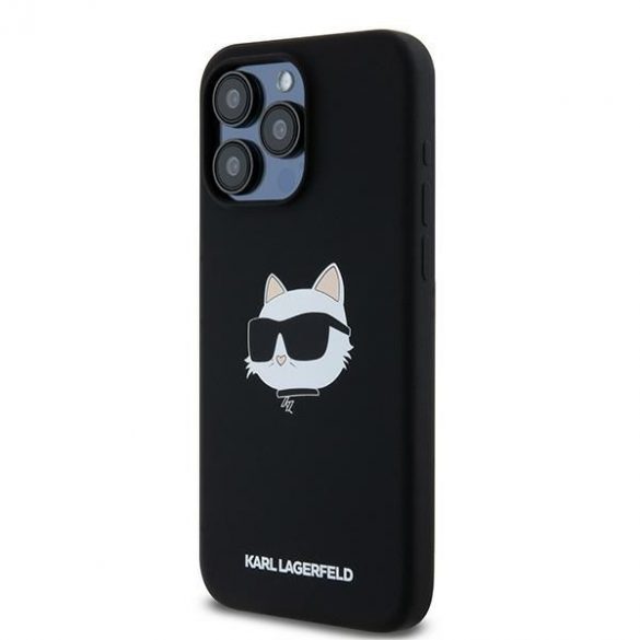 Karl Lagerfeld KLHMP15LSCHPPLK iPhone 15 Pro 6.1" carcasă rigidă/neagră Silicon Choupette Head MagSafe