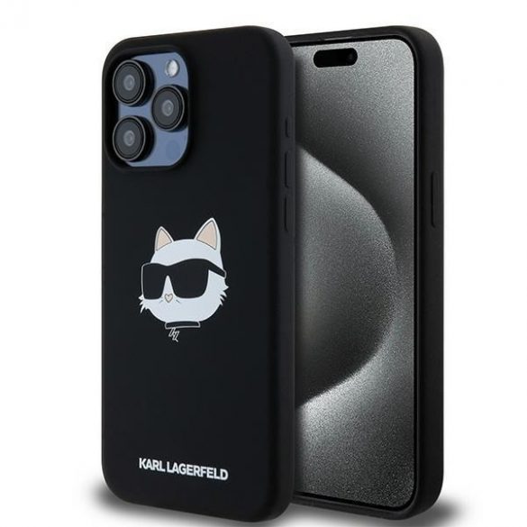 Karl Lagerfeld KLHMP15XSCHPPLK iPhone 15 Pro Max 6.7" carcasă rigidă/neagră Silicon Choupette Head MagSafe