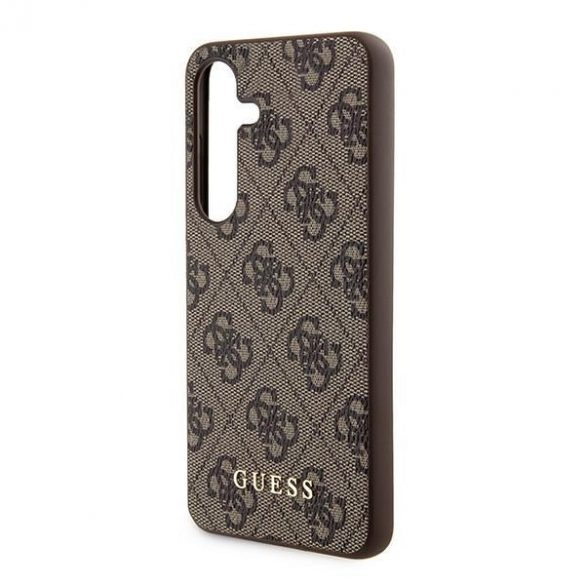 Guess GUHCS24SG4GFBR S24 S921 carcasă rigidă maro/brązowy 4G Metal Gold Logo