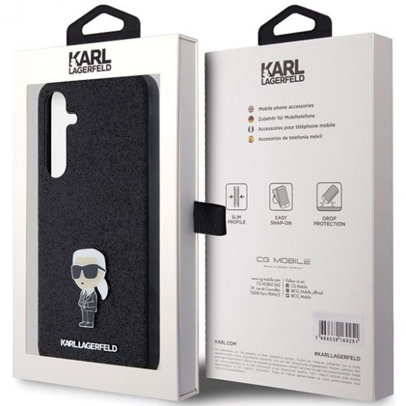 Karl Lagerfeld KLHCSA35GKNPSK A35 A356 czarny/negru hardcase Fixed Glitter Ikonik Logo Metal Pin