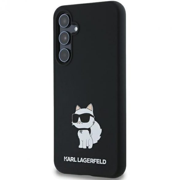 Karl Lagerfeld KLHCSA35SMHCNPK A35 A356 carcasă rigidă neagră din silicon Choupette Metal Pin