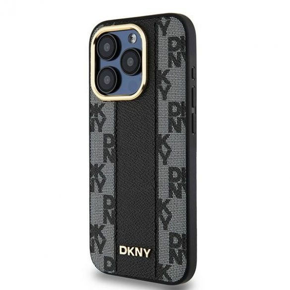 DKNY DKHMP15XPCPVSLK iPhone 15 Pro Max 6.7" carcasă/neagră, piele, model mono, MagSafe