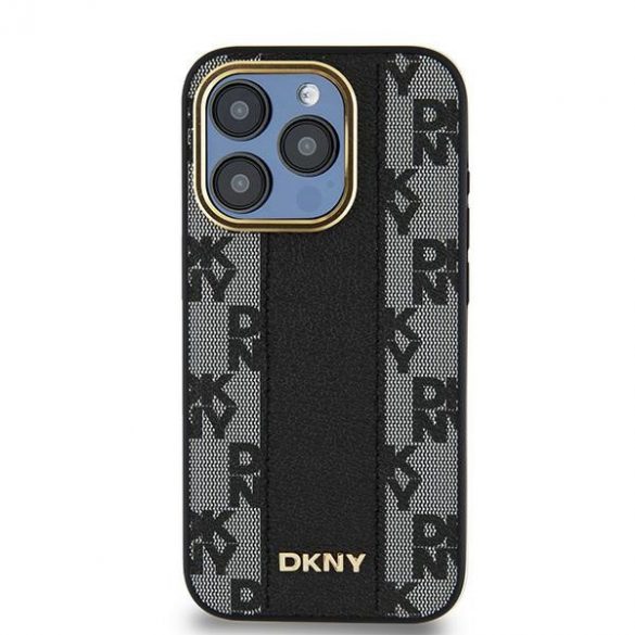 DKNY DKHMP15XPCPVSLK iPhone 15 Pro Max 6.7" carcasă/neagră, piele, model mono, MagSafe