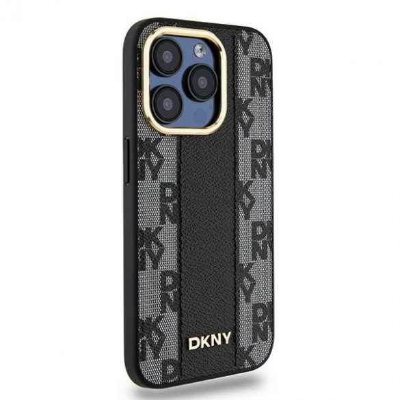 DKNY DKHMP15XPCPVSLK iPhone 15 Pro Max 6.7" carcasă/neagră, piele, model mono, MagSafe