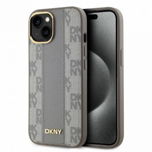 DKNY DKHMP14SPCPVSLE Carouri din piele Mono model MagSafe hardcase iPhone 14 - bej