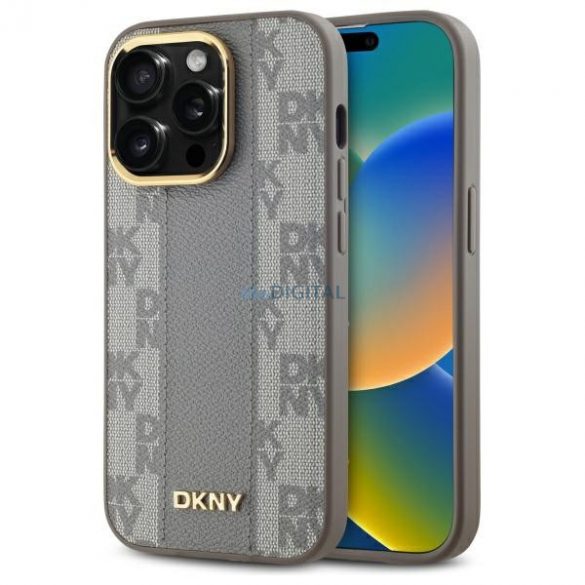 DKNY DKHMP14LPCPVSLE Carouri din piele Mono model compatibil MagSafe pentru iPhone 14 Pro - bej