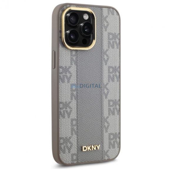 DKNY DKHMP14XPCPVSLE Carouri din piele Mono model MagSafe compatibil caz greu pentru iPhone 14 Pro Max - bej