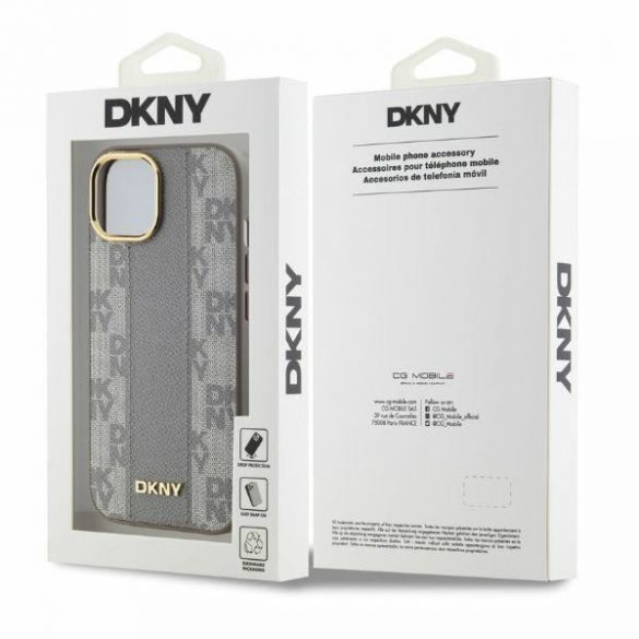 DKNY DKHMP15SPCPVSLE Carouri din piele Mono model MagSafe Hardcase iPhone 15 - bej