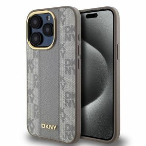 DKNY DKHMP15LPCPVSLE Piele carouri Mono model MagSafe carcase tari pentru iPhone 15 Pro - bej