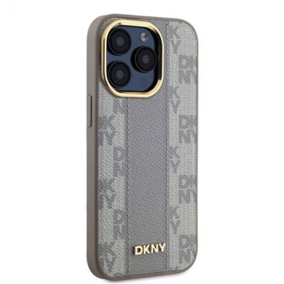 DKNY DKHMP15LPCPVSLE Piele carouri Mono model MagSafe carcase tari pentru iPhone 15 Pro - bej