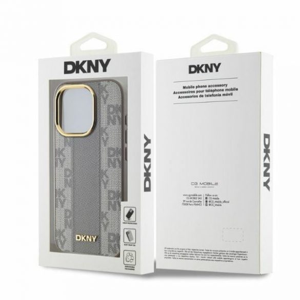 DKNY DKHMP15XPCPVSLE Piele carouri Mono model MagSafe carcase tari pentru iPhone 15 Pro Max - bej