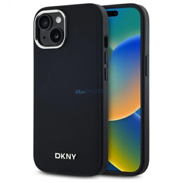 DKNY DKHMP14SPSCMCLK Carcasă rigidă cu logo MagSafe compatibil pentru iPhone 14 - negru