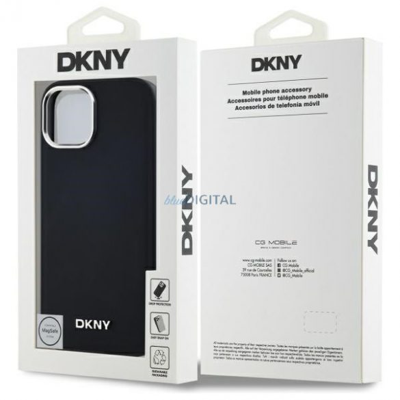 DKNY DKHMP14SPSCMCLK Carcasă rigidă cu logo MagSafe compatibil pentru iPhone 14 - negru