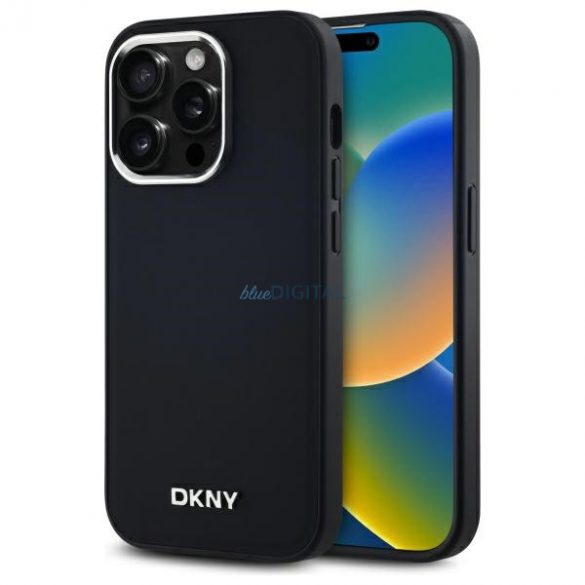 DKNY DKHMP14LPSCMCLK Carcasă rigidă compatibilă cu MagSafe cu logo simplu pentru iPhone 14 Pro - negru