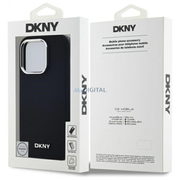 DKNY DKHMP14LPSCMCLK Carcasă rigidă compatibilă cu MagSafe cu logo simplu pentru iPhone 14 Pro - negru