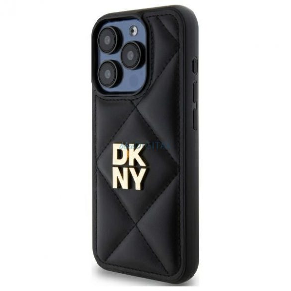 DKNY DKHCP15LPQDSLK Caz matlasat Stack Logo iPhone 15 Pro - Negru