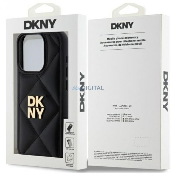 DKNY DKHCP15LPQDSLK Caz matlasat Stack Logo iPhone 15 Pro - Negru