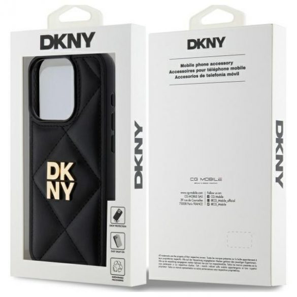 DKNY DKHCP15XPQDSLK Caz matlasat Stack Logo iPhone 15 Pro Max - Negru