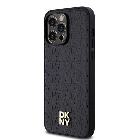 DKNY DKHMP13XPSHRPSK iPhone 13 Pro Max 6,7" husă rigidă neagră/czarny Motiv din piele Logo metalic MagSafe