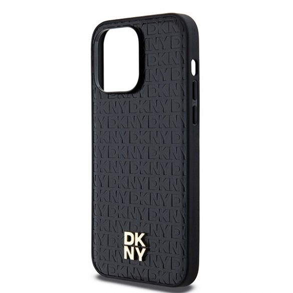 DKNY DKHMP13XPSHRPSK iPhone 13 Pro Max 6,7" husă rigidă neagră/czarny Motiv din piele Logo metalic MagSafe