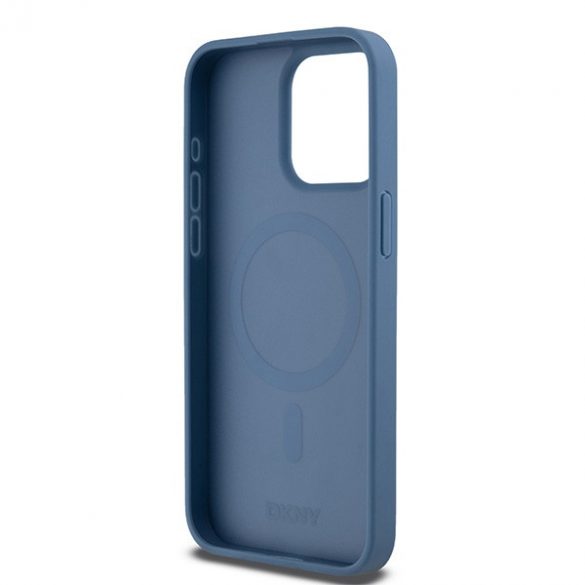 DKNY DKHMP15XPSHRPSB iPhone 15 Pro Max 6,7" niebieski/carcasă rigidă albastră Piele Monogramă Model Metal Logo MagSafe