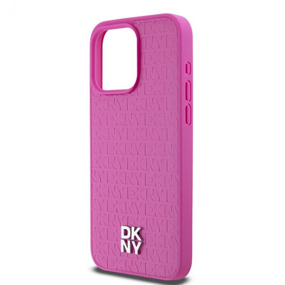 DKNY DKHMP15XPSHRPSP iPhone 15 Pro Max 6,7" husă rigidă rożowy/roz Piele Monogramă Model Metal Logo MagSafe