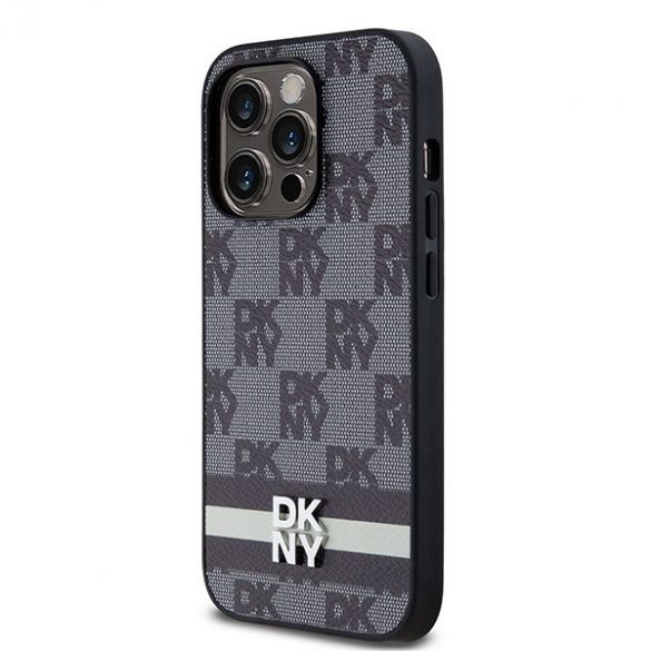 DKNY DKHCP14LPCPTSSK iPhone 14 Pro 6,1 inchi carcasă/neagră, piele, model mono și dungi imprimate