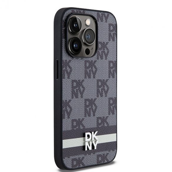 DKNY DKHCP14LPCPTSSK iPhone 14 Pro 6,1 inchi carcasă/neagră, piele, model mono și dungi imprimate