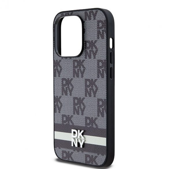 DKNY DKHCP14LPCPTSSK iPhone 14 Pro 6,1 inchi carcasă/neagră, piele, model mono și dungi imprimate