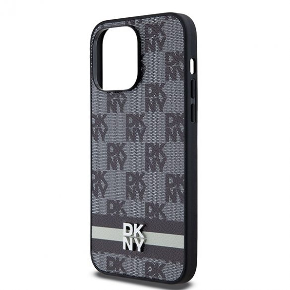 DKNY DKHCP14XPCPTSSK iPhone 14 Pro Max 6,7" carcasă/neagră, piele, model mono și dungi imprimate