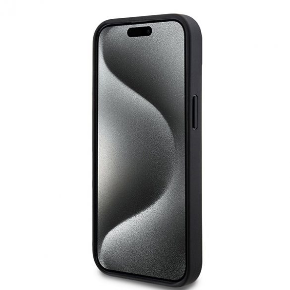 DKNY DKHCP15MPCPTSSK iPhone 15 Plus / 14 Plus 6.7" carcasă/neagră husă din piele Motiv mono în carouri și dungi imprimate