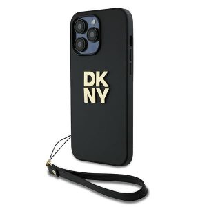 DKNY DKHCP14LPBSWSK iPhone 14 Pro 6,1" husă rigidă neagră/czarny Curea pentru încheietură Logo stoc