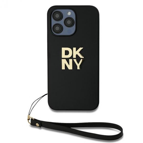 DKNY DKHCP14LPBSWSK iPhone 14 Pro 6,1" husă rigidă neagră/czarny Curea pentru încheietură Logo stoc