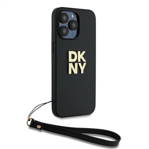 DKNY DKHCP14LPBSWSK iPhone 14 Pro 6,1" husă rigidă neagră/czarny Curea pentru încheietură Logo stoc