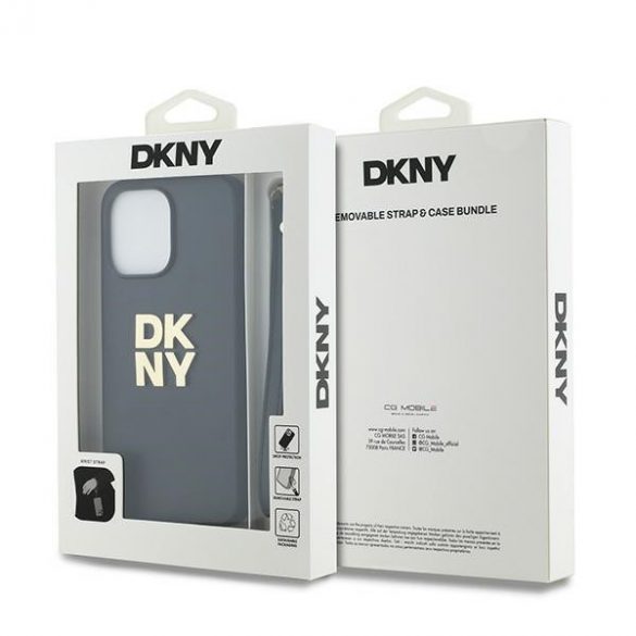 DKNY DKHCP14LPBSWSK iPhone 14 Pro 6,1" husă rigidă neagră/czarny Curea pentru încheietură Logo stoc