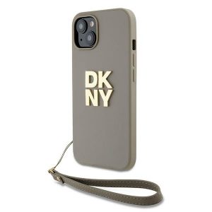 DKNY DKHCP15SPBSWSE iPhone 15 / 14 / 13 6.1" beżowy/bej Hardcase Curea pentru încheietură Logo stoc