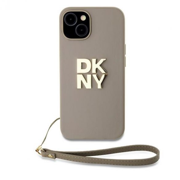 DKNY DKHCP15SPBSWSE iPhone 15 / 14 / 13 6.1" beżowy/bej Hardcase Curea pentru încheietură Logo stoc